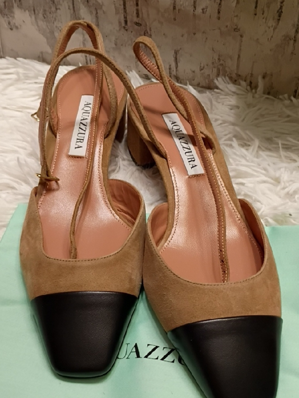π Aquazzura π French Flirt Pump 35 Slingback Women's Sz 8 Eu 38 π $825π₯ - Picture 5 of 9